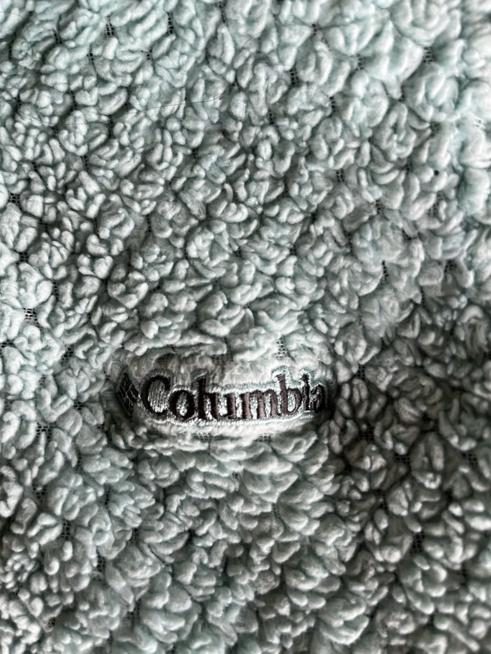 Columbia Mint Green Sherpa Fleece Jacket with Embroidered Logo